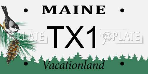 TX1 Maine License Plate