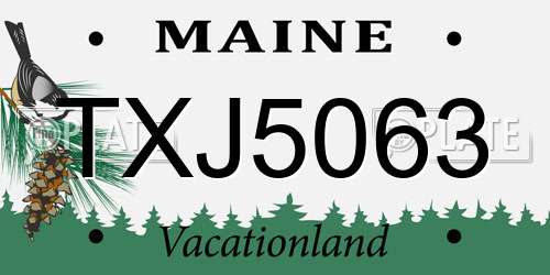 TXJ5063 Maine License Plate
