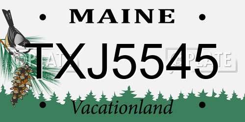 TXJ5545 Maine License Plate