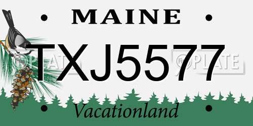 TXJ5577 Maine License Plate