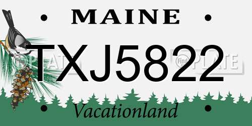 TXJ5822 Maine License Plate