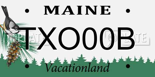 TXO00B Maine License Plate
