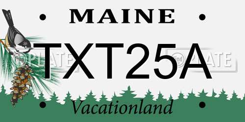 TXT25A Maine License Plate