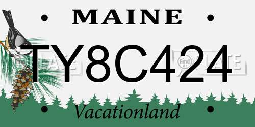 TY8C424 Maine License Plate