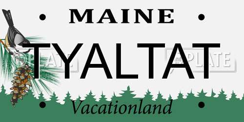 TYALTAT Maine License Plate