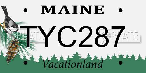 TYC287 Maine License Plate