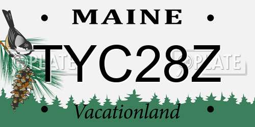 TYC28Z Maine License Plate