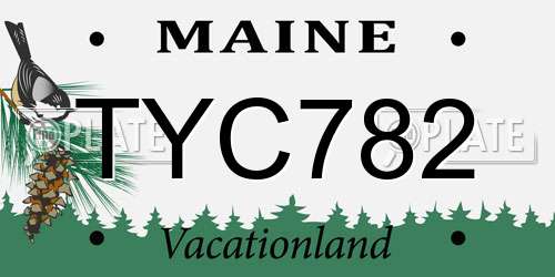 TYC782 Maine License Plate