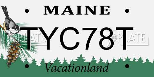 TYC78T Maine License Plate