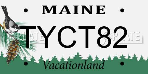 TYCT82 Maine License Plate