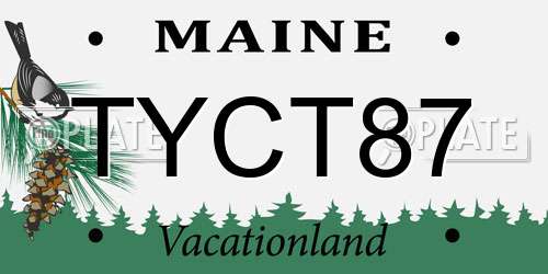 TYCT87 Maine License Plate