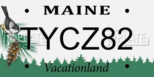 TYCZ82 Maine License Plate