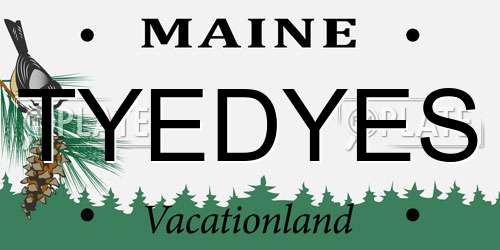 TYEDYES Maine License Plate