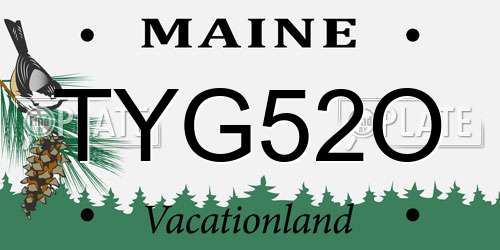 TYG52O Maine License Plate