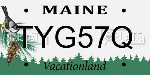 TYG57Q Maine License Plate