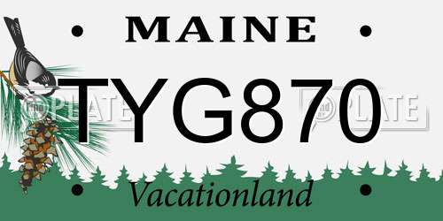 TYG870 Maine License Plate