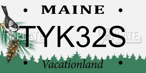 TYK32S Maine License Plate