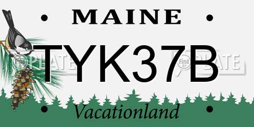 TYK37B Maine License Plate