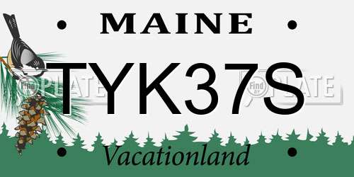 TYK37S Maine License Plate