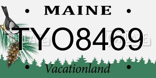 TYO8469 Maine License Plate