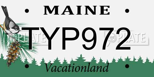 TYP972 Maine License Plate