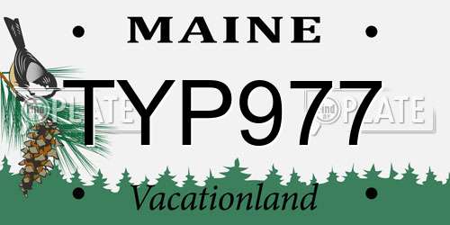 TYP977 Maine License Plate