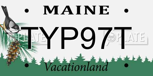 TYP97T Maine License Plate