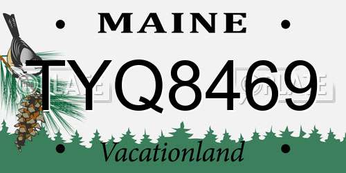 TYQ8469 Maine License Plate