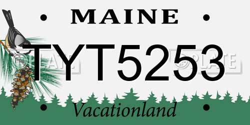 TYT5253 Maine License Plate