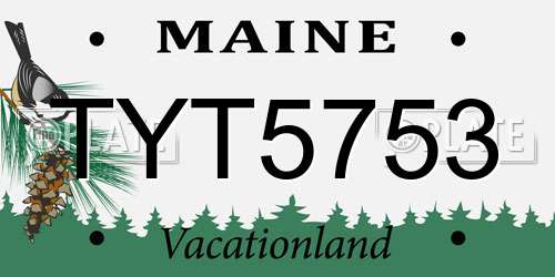 TYT5753 Maine License Plate