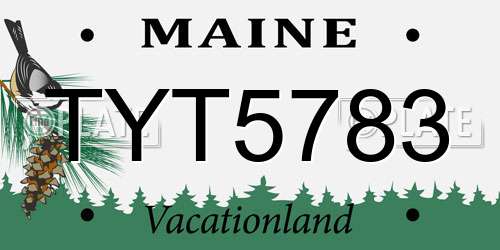 TYT5783 Maine License Plate