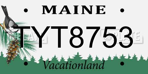 TYT8753 Maine License Plate