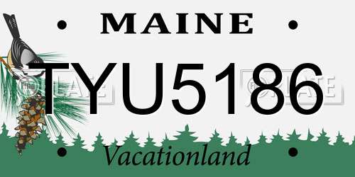 TYU5186 Maine License Plate