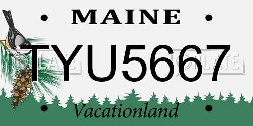 TYU5667 Maine License Plate