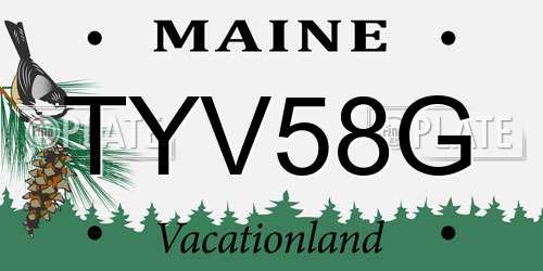 TYV58G Maine License Plate