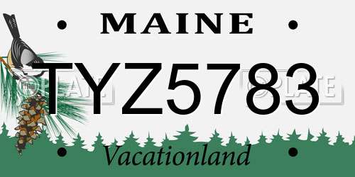 TYZ5783 Maine License Plate