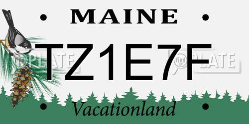 TZ1E7F Maine License Plate