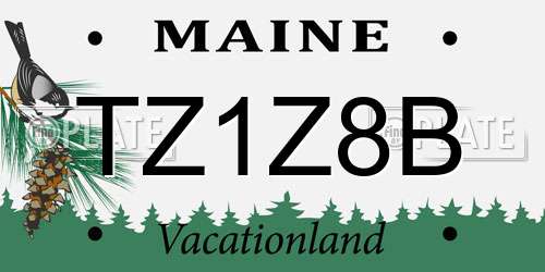 TZ1Z8B Maine License Plate