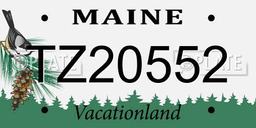 TZ20552 Maine License Plate