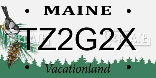 TZ2G2X Maine License Plate