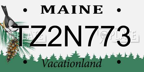 TZ2N773 Maine License Plate