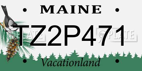 TZ2P471 Maine License Plate