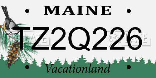 TZ2Q226 Maine License Plate