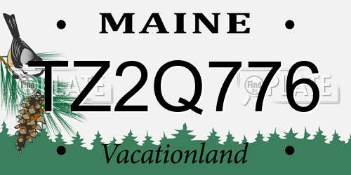 TZ2Q776 Maine License Plate