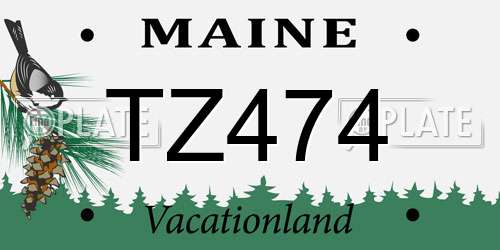 TZ474 Maine License Plate