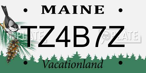 TZ4B7Z Maine License Plate