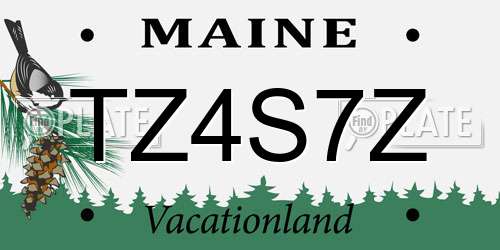 TZ4S7Z Maine License Plate