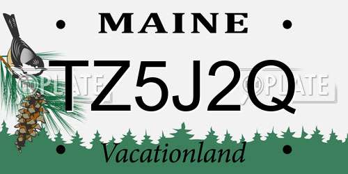 TZ5J2Q Maine License Plate