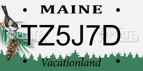 TZ5J7D Maine License Plate