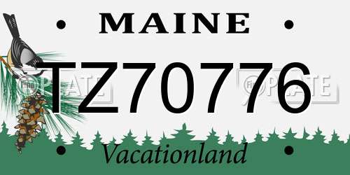 TZ70776 Maine License Plate